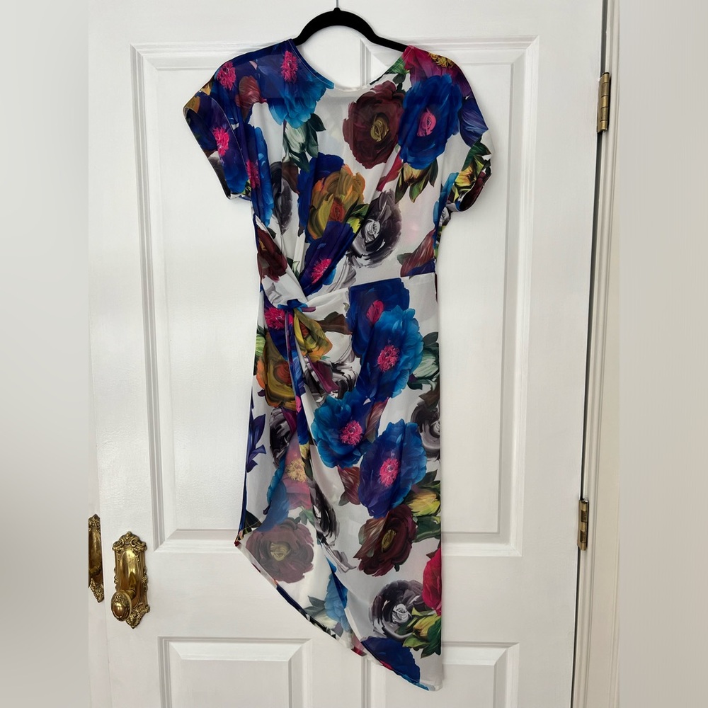 Alton Gray Floral See Through Dress Size Medium